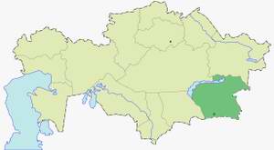 Almaty (Alma-Ata) Kazakhstan region map location picture