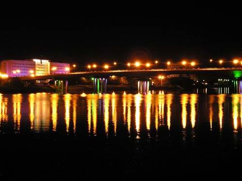 Atyrau Kazakhstan city at night time picture