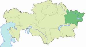 East Kazakhstan region (oblast) of Kazakhstan map location picture