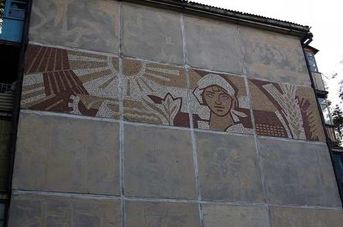 Karaganda Kazakhstan city Soviet mosaic and graphics 4th photo