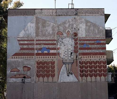 Karaganda Kazakhstan city Soviet mosaic and graphics 5th photo