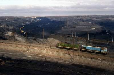 Kazakhstan coal industry - Ekibastuz open pit coal mine view 1st photo