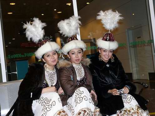 Kazakhstan people wearing national costumes 1st photo