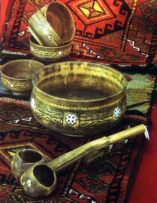 Kazakh people private life things - pots and pans