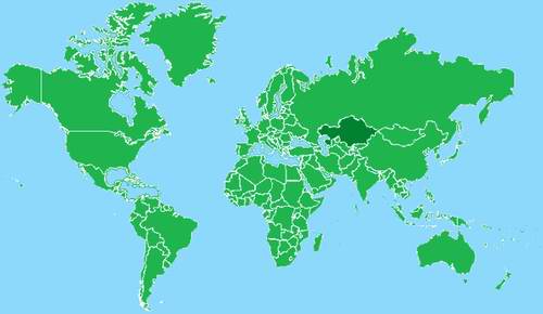 world map. Kazakhstan world map location.