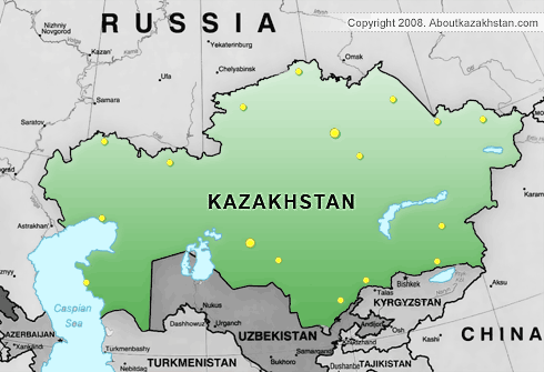 kazakh language map