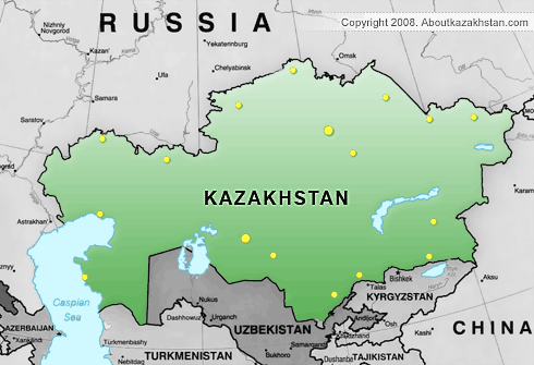 Kazakhstan Map With Main Cities Towns Regions Kazakhstan Map With Main Cities Towns Regions
