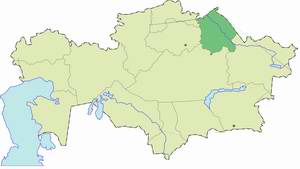 Pavlodar region (oblast) of Kazakhstan map location picture