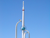 Baikonur city space theme monument