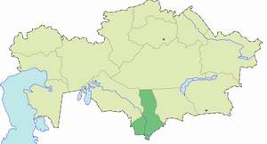 South Kazakhstan region (oblast), Kazakhstan map location picture