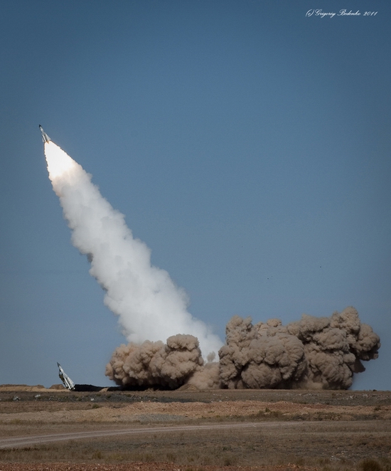 Missile firing, Sary-Shagan testing ground, Kazakhstan view 1