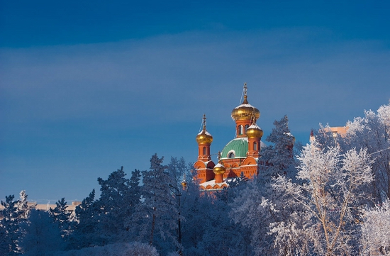 Frosty Pavlodar city, Kazakhstan view 1