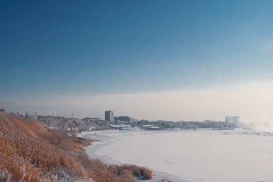 Frosty Pavlodar city, Kazakhstan view 10