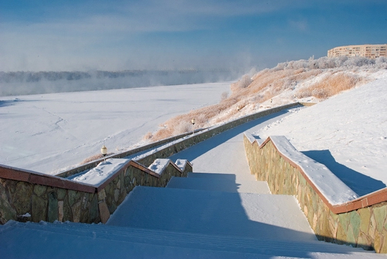 Frosty Pavlodar city, Kazakhstan view 11