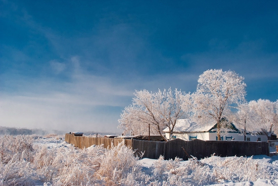 Frosty Pavlodar city, Kazakhstan view 2