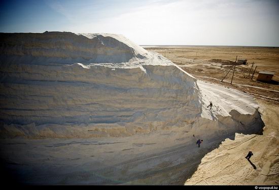 Salt production, the Aral Sea area, Kazakhstan view 10