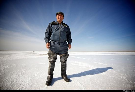 Salt production, the Aral Sea area, Kazakhstan view 3