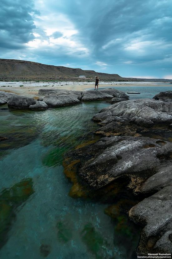 Beach in Golubaya Bay, Caspian Sea, Kazakhstan, photo 3