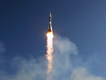 Baikonur cosmodrome launch scenery