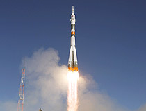 Bajkonur cosmodrome rocket launch